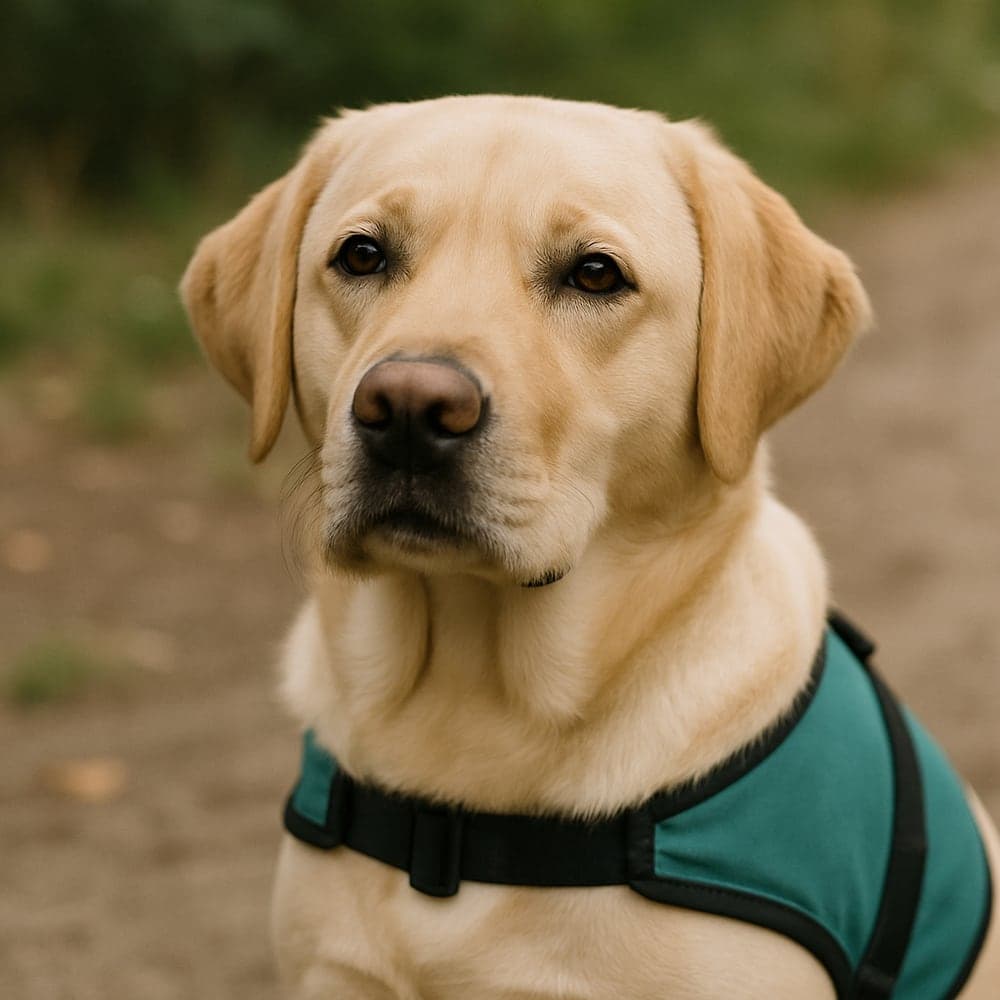 Public access manners, deep pressure therapy, and task work for handlers managing anxiety, PTSD, and related conditions.